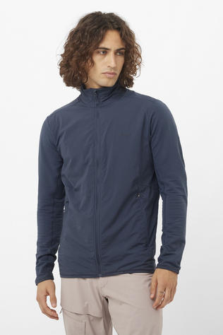 Salomon Mens Essential Lightwarm Hybrid Midlayer Jacket Blue Nights