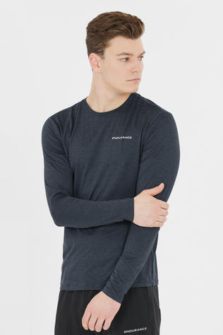 Endurance Mens Abdon Melange Long Sleeve T-Shirt Black