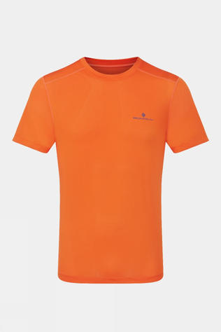Ronhill Mens Tech T-Shirt Cardinal Orange/Ocean