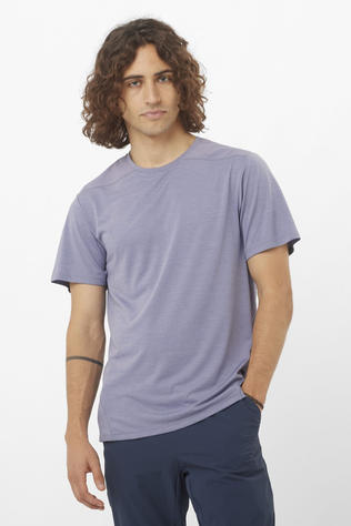 Salomon Mens Outline T-Shirt Blue Granite