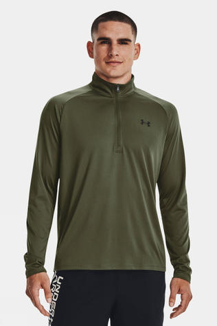 Under Armour Mens Tech Half Zip Top Marine Od Green