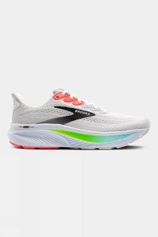 Brooks Mens Ghost 17 Shoes White/Pink Clay/Gecko